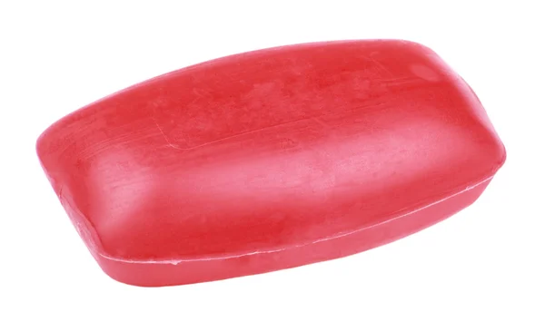 Stück rote Seife isoliert — Stockfoto