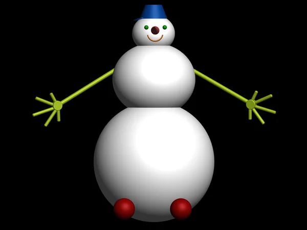 stock image 3D snowman on black