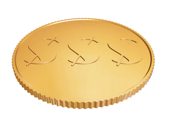 Ouro 1 $moeda em branco — Fotografia de Stock