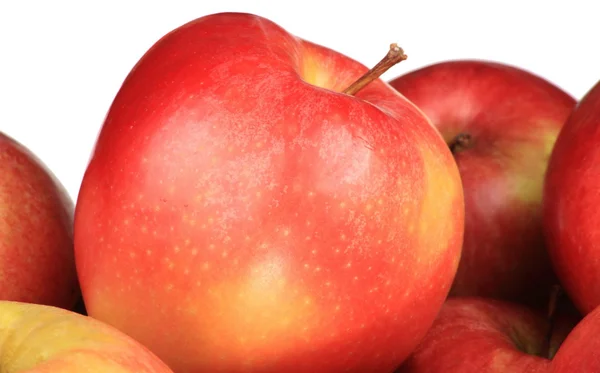 stock image Heap of apples on white