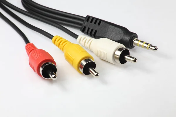 Audio video kabel-a zásuvky — Stock fotografie