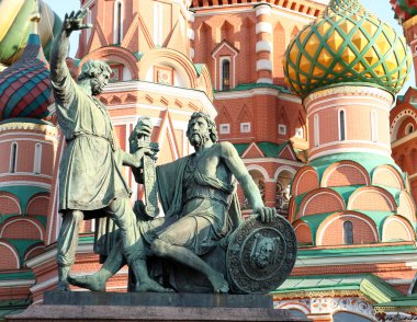 Blessed basil cathedral and Statue clipart