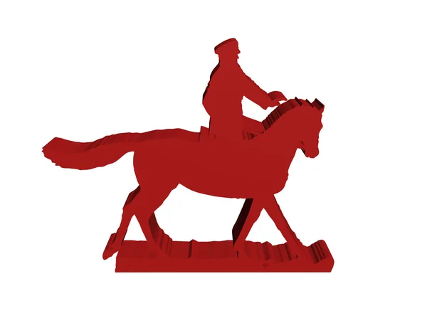 Silhouette of military horseman — Stock Photo, Image