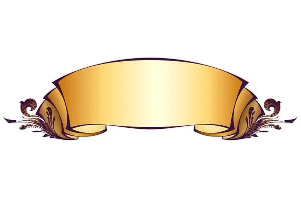 Banner dourado — Vetor de Stock