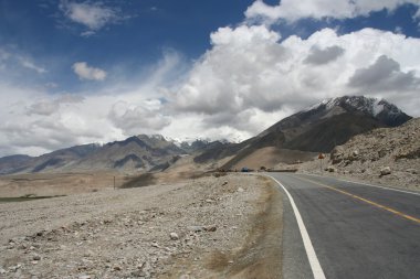 Empty road Karakorum Highway clipart