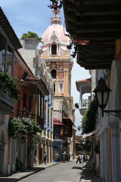 Ruas estreitas de Cartagena Fotografia De Stock