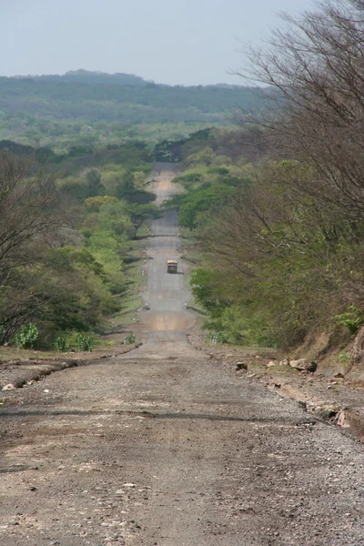 Üres road, vidéki Nicaraguában — Stock Fotó