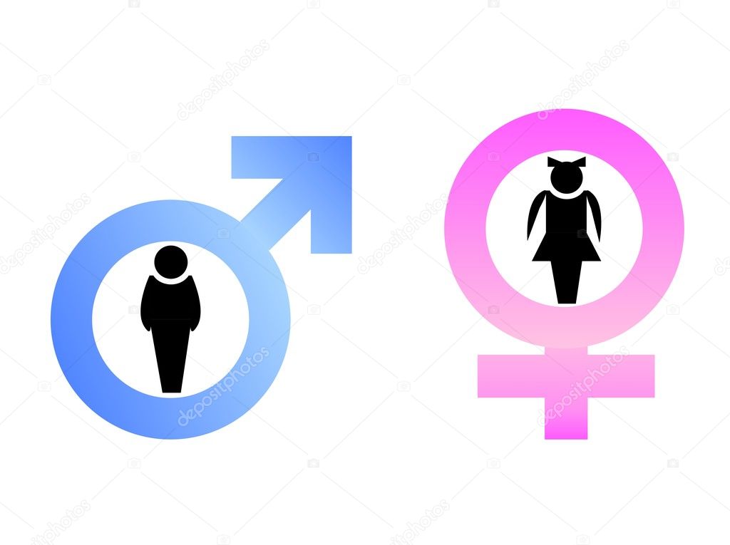Male and female signs — Stock Vector © smeagorl #2497976