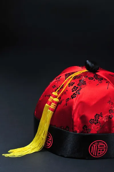Chapéu chinês vermelho — Fotografia de Stock