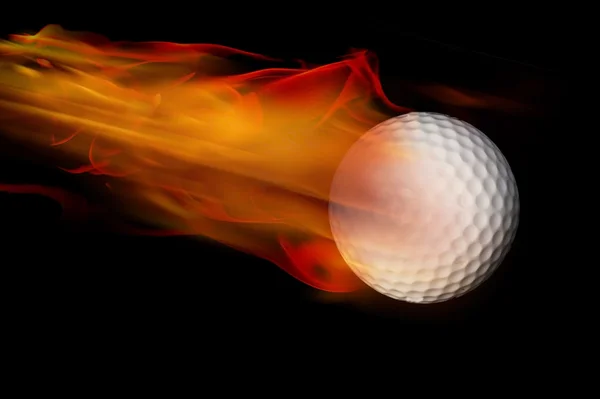 Boule de golf en feu . — Photo