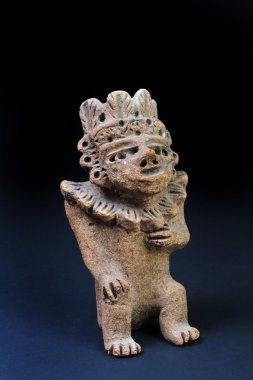 Pre Columbian clay warrior. clipart