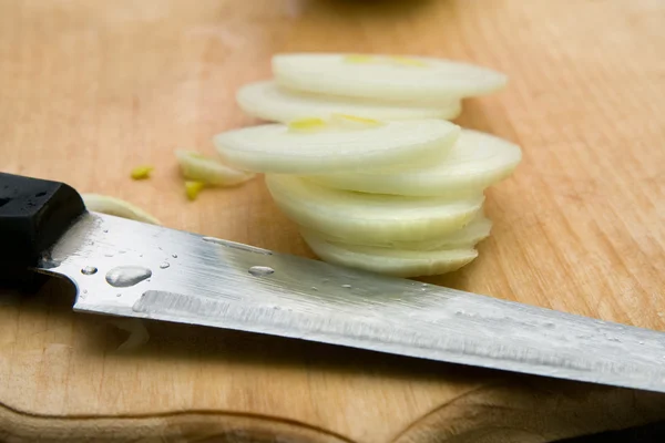 stock image Knife and onions