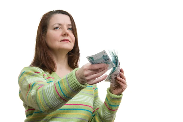 stock image The woman with money