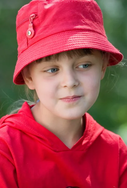 The girl in a red hat — Stock Photo, Image
