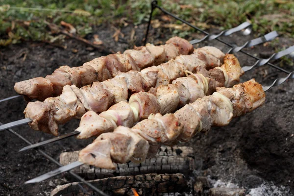 Meat on a grill — Stock Photo, Image