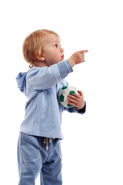 Kleine jongen met bal — Stockfoto