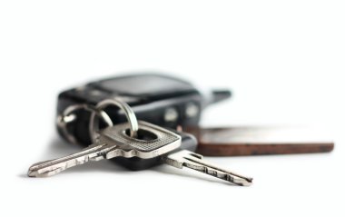 Car's keys on white background clipart