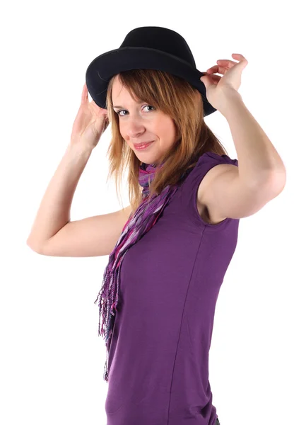 Girl in a hat — Stock Photo, Image