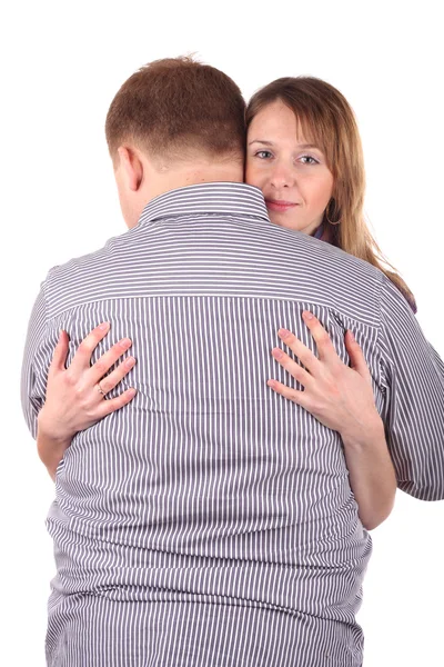 Chica abrazando hombre — Foto de Stock