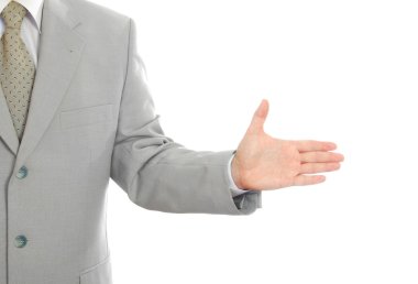 Businessman showing gesture isolated