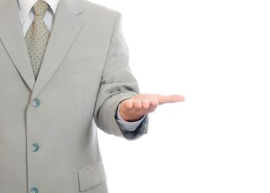 Businessman showing gesture isolated