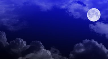 Night cloudy sky with moon clipart