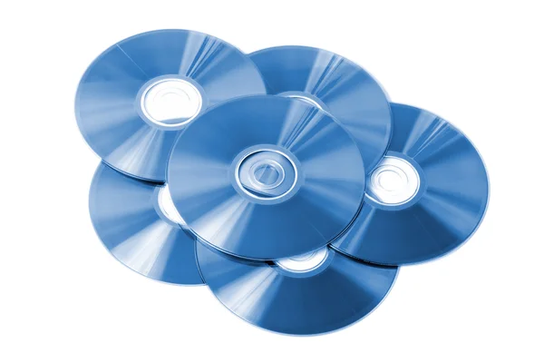 Montón de discos DVD en blanco — Foto de Stock