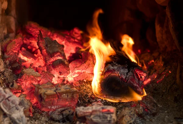 stock image Fire brightly burning in the furnace