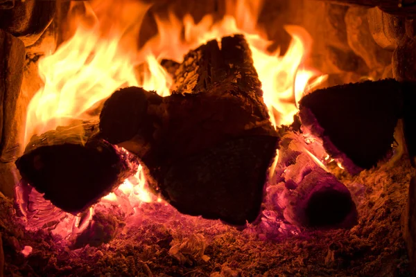 stock image Fire burning in the furnace