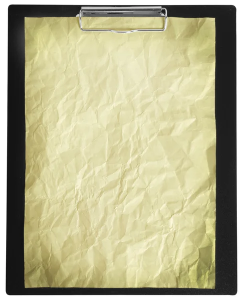 Empty dirty paper sheet on binder isolat — Φωτογραφία Αρχείου