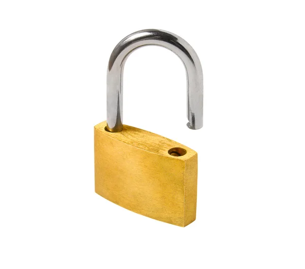Yellow opened padlock isolated — Stock Photo, Image