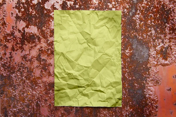 Paper sheet on rusty iron — Stock Photo, Image