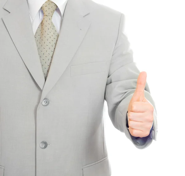 Thumbs up success hand sign isolated — Stock Photo, Image