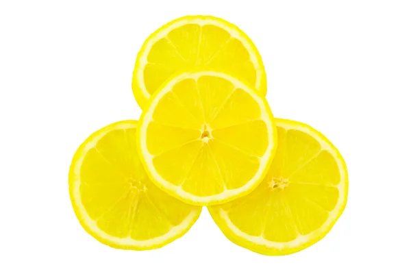 Plátky citronu, samostatný — Stock fotografie