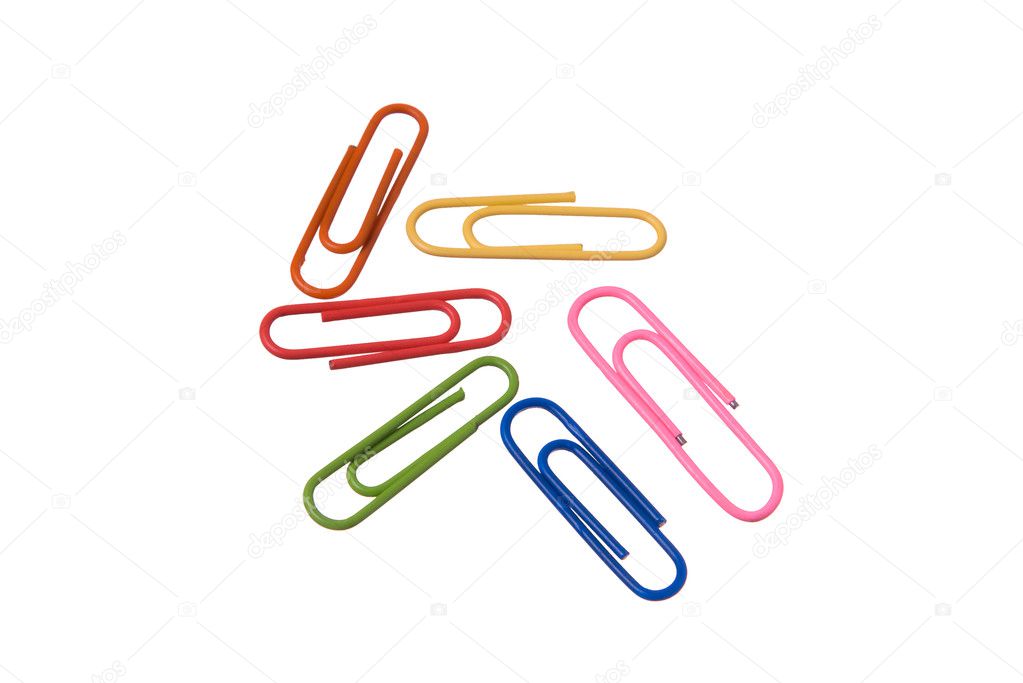 Paper clips isolated