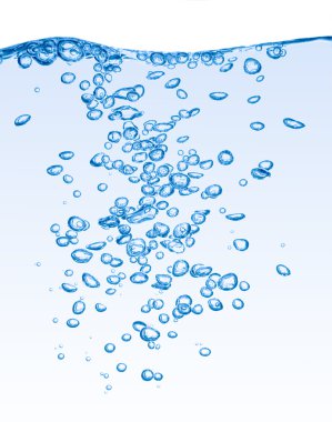 Clear blue water bubbles isolated clipart