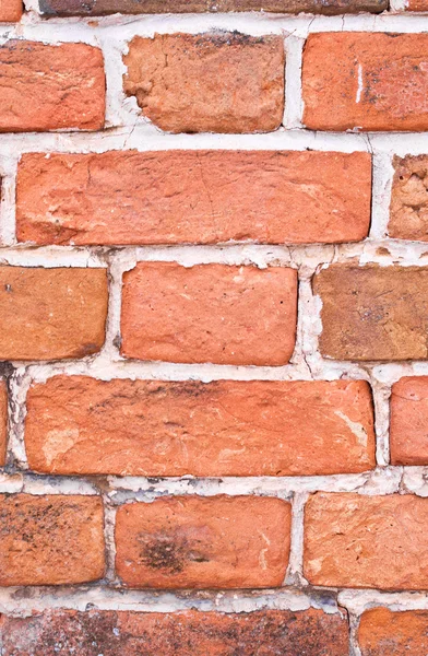 Oude rode bakstenen muur — Stockfoto
