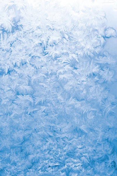 Licht blauw bevroren vensterglas — Stockfoto