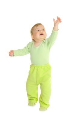 Small baby in green clipart