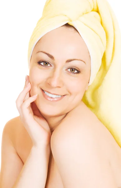 Young woman getting ready for the spa tr — Stock Photo, Image
