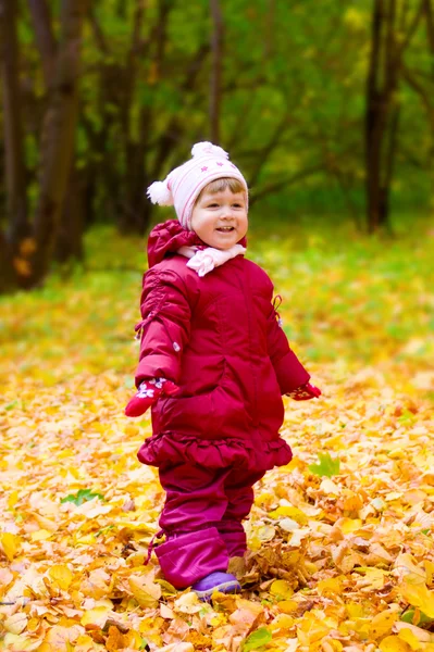 Girl on autumn forest — Stock Photo, Image