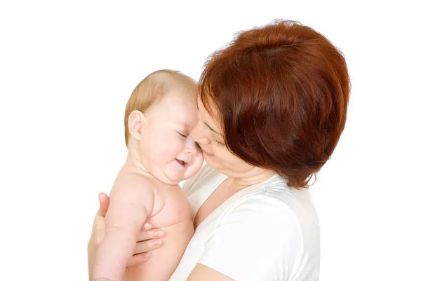 Glückliches Baby mit Mutter — Stockfoto