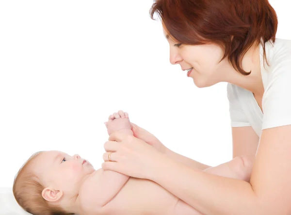 Liten bebis med mamma — Stockfoto
