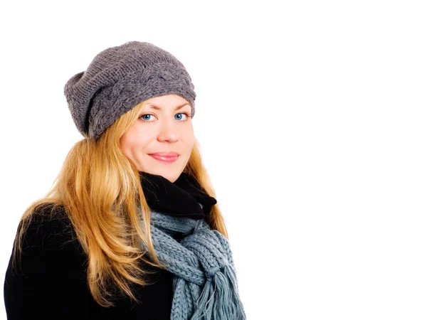 Donna bionda in abiti invernali — Foto Stock