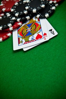 Cards and gambling chips clipart