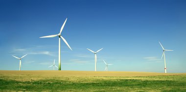 Wind turbines - alternative energy clipart