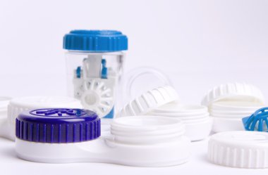 Set of contact lens cases. clipart