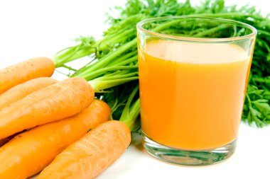 Orange carrots with juice clipart