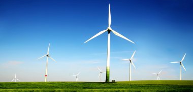 Wind turbines farm clipart