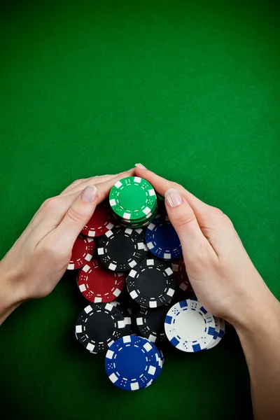 Poker winnenKırmızı Çift Kişilik sabahlık — Stockfoto